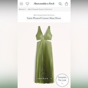 GREEN LONG PLEATED DRESS ABERCROMBIE BEST DRESSED GUEST COLLECTION